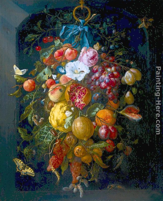 Festoon of Fruit and Flowers painting - Jan Davidsz de Heem Festoon of Fruit and Flowers art painting